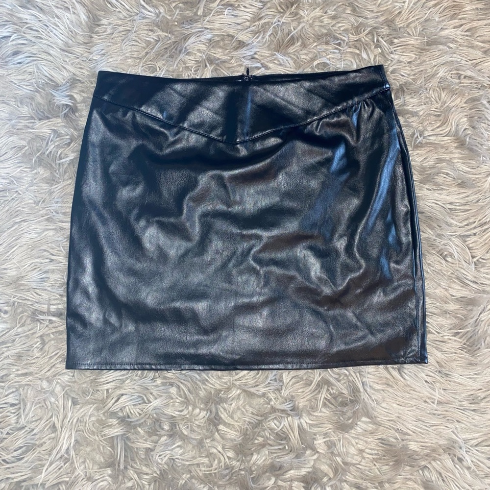 Black leather skirt